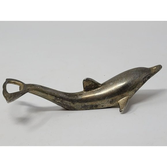 Vintage Barware‎ Silver Tone Metal Dolphin Bottle Opener - Picture 5 of 6